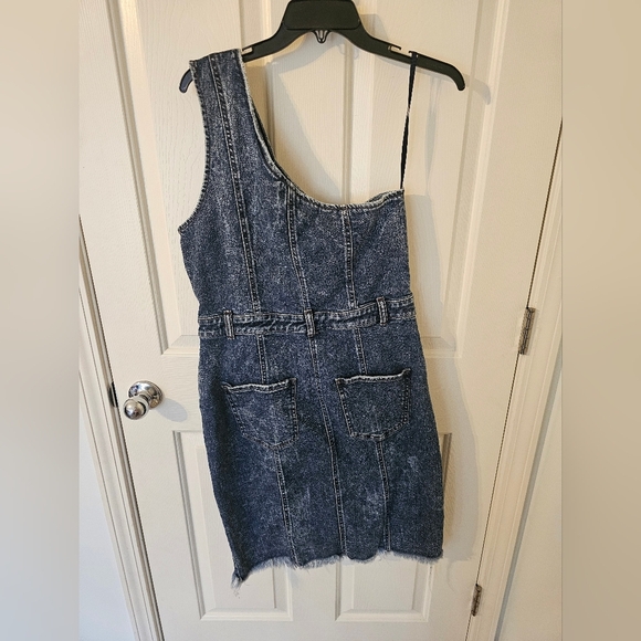 Retrofete One-Shoulder Denim Dress - Blue - Picture 4 of 7